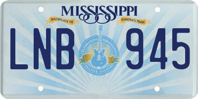 MS license plate LNB945