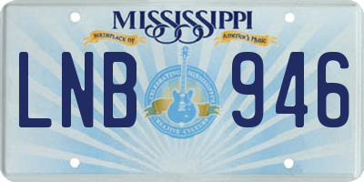 MS license plate LNB946
