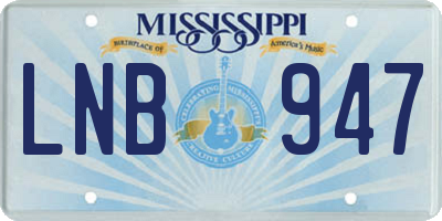 MS license plate LNB947