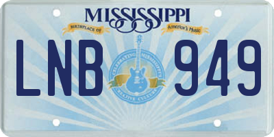 MS license plate LNB949