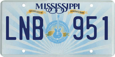 MS license plate LNB951
