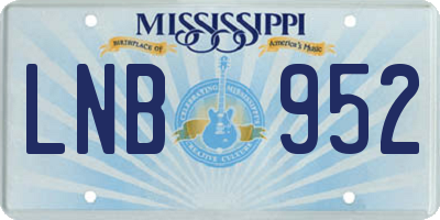 MS license plate LNB952