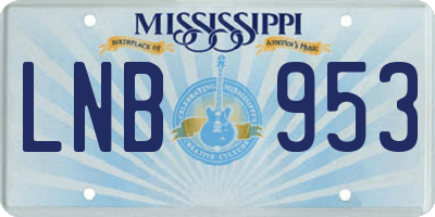 MS license plate LNB953