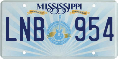 MS license plate LNB954