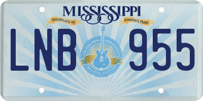 MS license plate LNB955