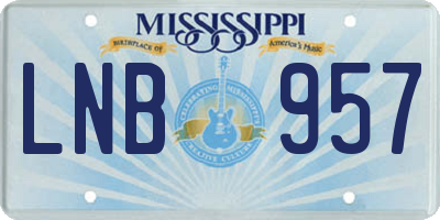 MS license plate LNB957