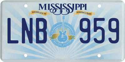 MS license plate LNB959