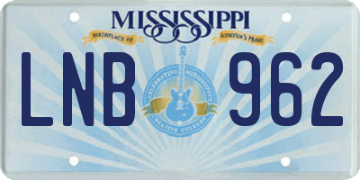 MS license plate LNB962