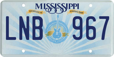 MS license plate LNB967