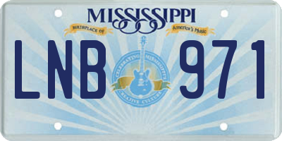 MS license plate LNB971
