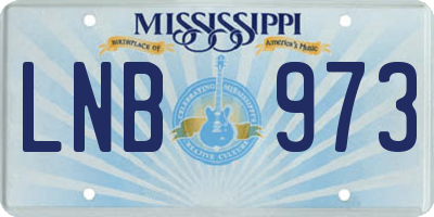 MS license plate LNB973