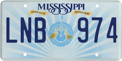 MS license plate LNB974