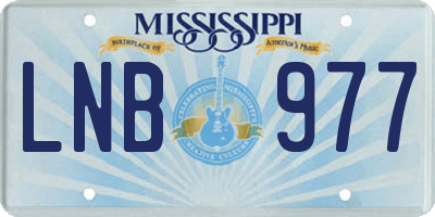 MS license plate LNB977