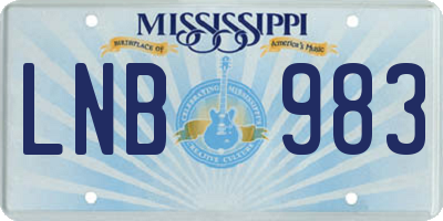 MS license plate LNB983