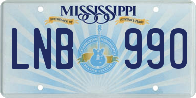 MS license plate LNB990