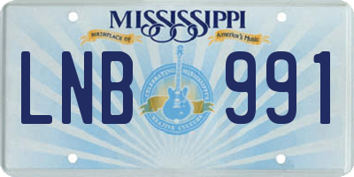 MS license plate LNB991
