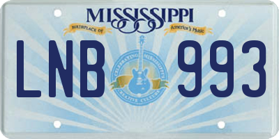 MS license plate LNB993