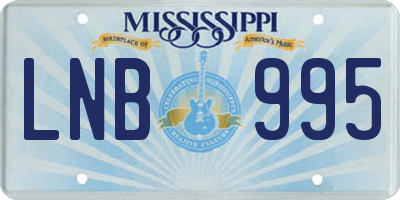 MS license plate LNB995