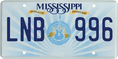 MS license plate LNB996