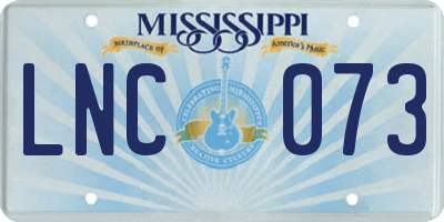 MS license plate LNC073