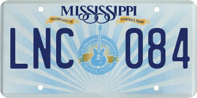 MS license plate LNC084