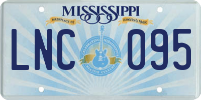 MS license plate LNC095