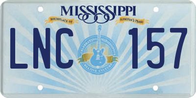 MS license plate LNC157