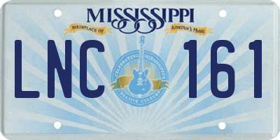 MS license plate LNC161