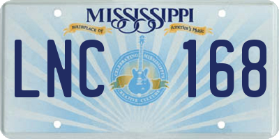 MS license plate LNC168