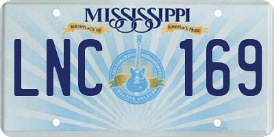 MS license plate LNC169