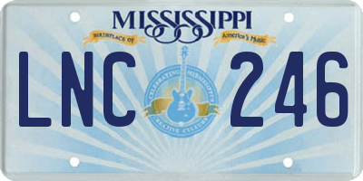 MS license plate LNC246