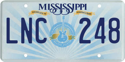 MS license plate LNC248