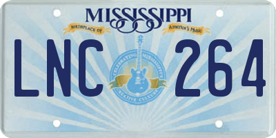 MS license plate LNC264