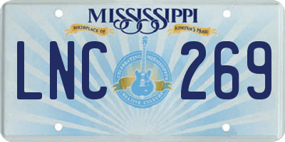 MS license plate LNC269