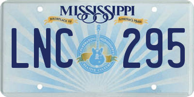 MS license plate LNC295