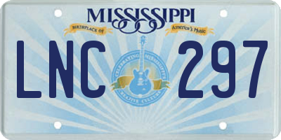 MS license plate LNC297