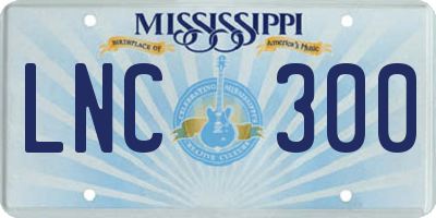 MS license plate LNC300