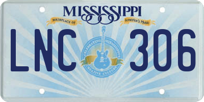 MS license plate LNC306