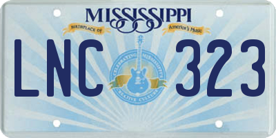 MS license plate LNC323