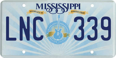 MS license plate LNC339