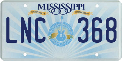MS license plate LNC368