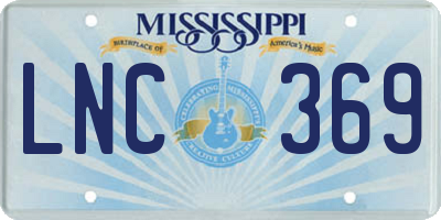MS license plate LNC369