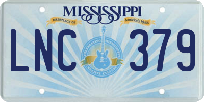 MS license plate LNC379