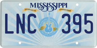 MS license plate LNC395