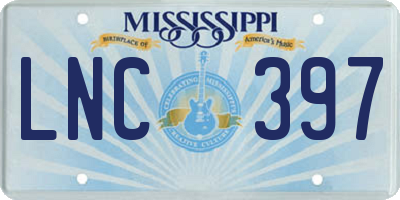 MS license plate LNC397