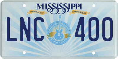 MS license plate LNC400