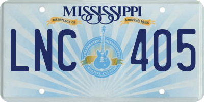 MS license plate LNC405