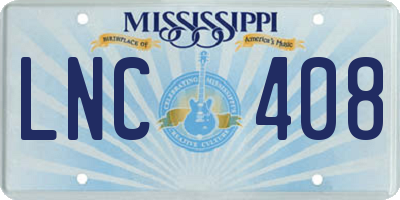 MS license plate LNC408