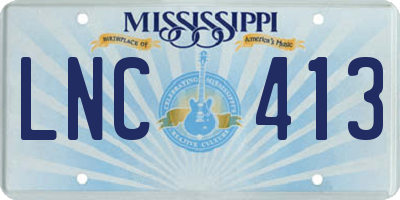 MS license plate LNC413
