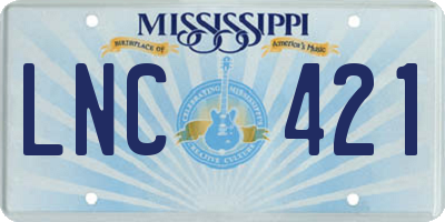 MS license plate LNC421